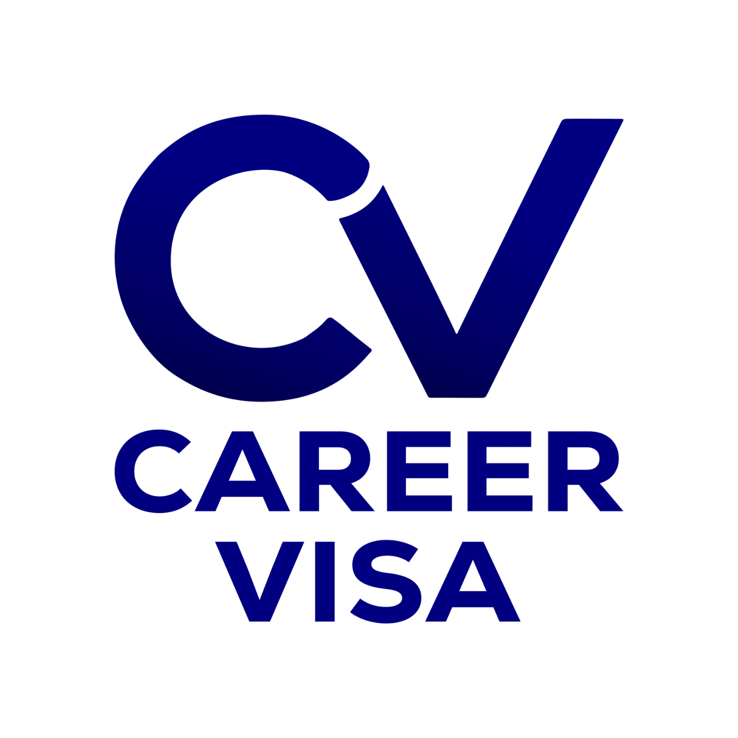 Career Visa logo with blue CV design, symbolizing career counseling, resume services, and LinkedIn branding