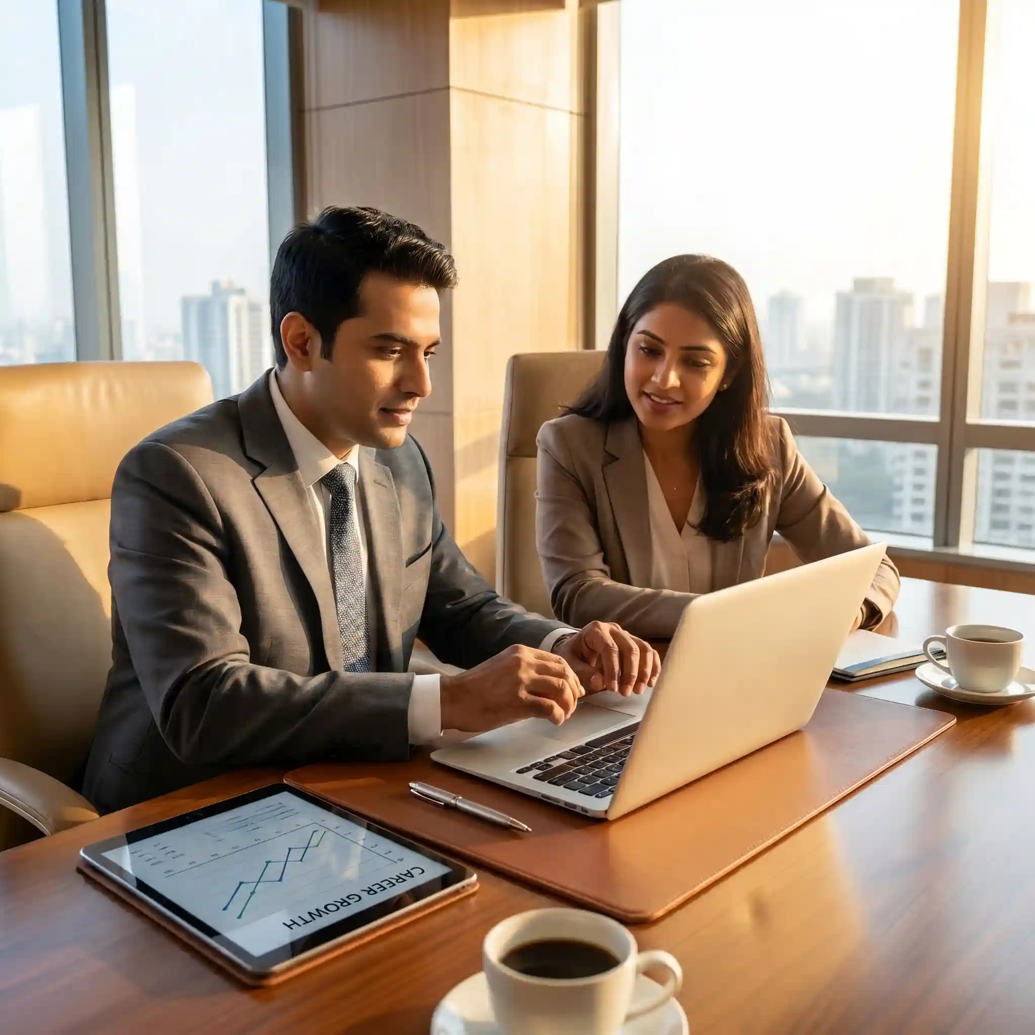 A professional receiving expert guidance during a targeted career strategy call.