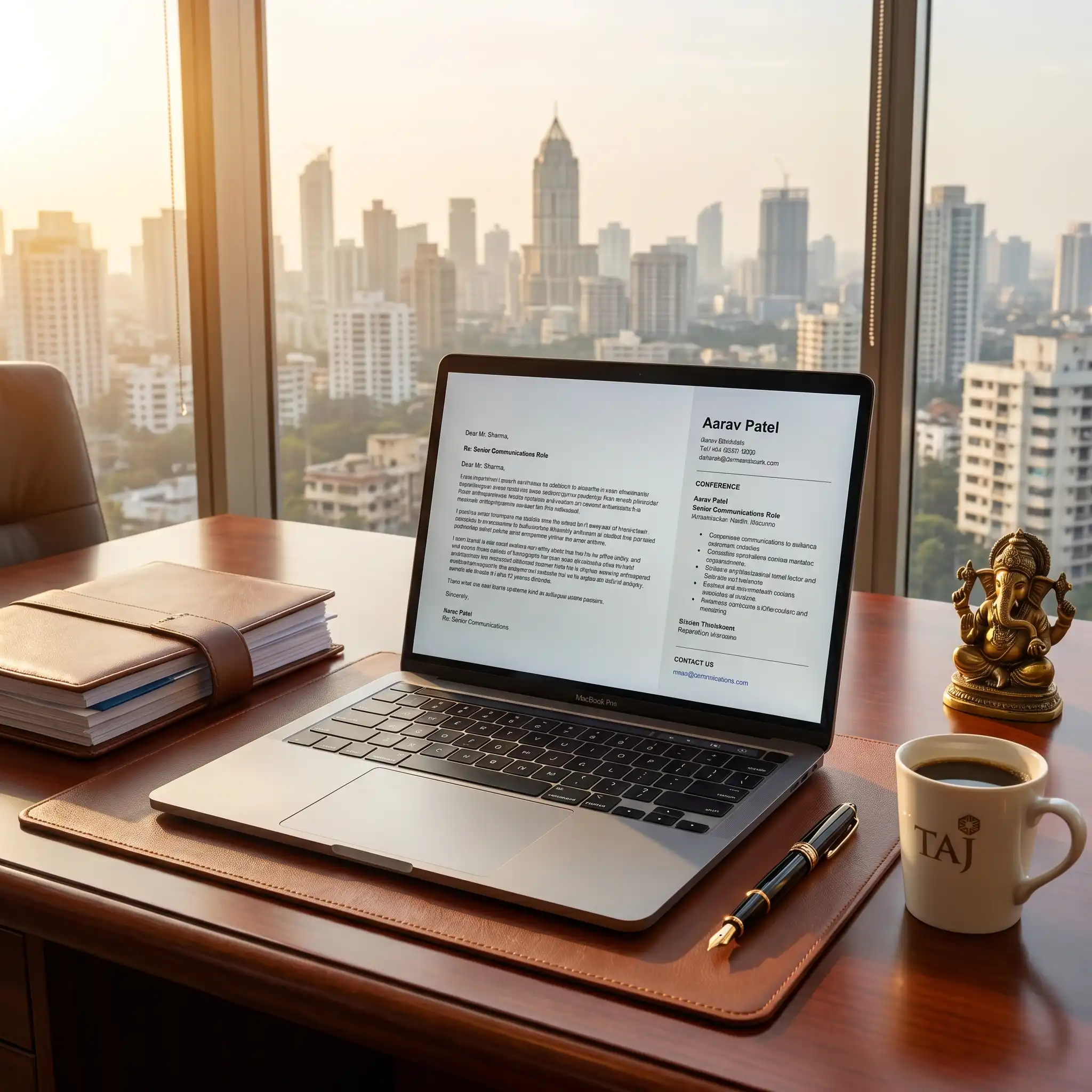A professional workspace displaying an ATS-friendly document crafted by expert cover letter writing services.